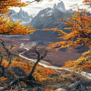 Mountain view autumn wallpaper