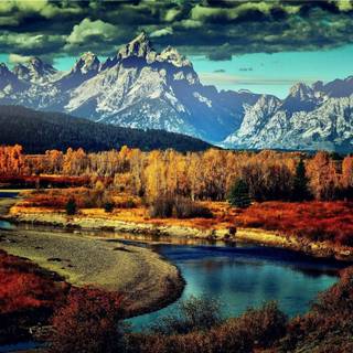 Mountain view autumn wallpaper