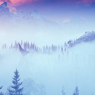 3840x1080 winter scene wallpaper