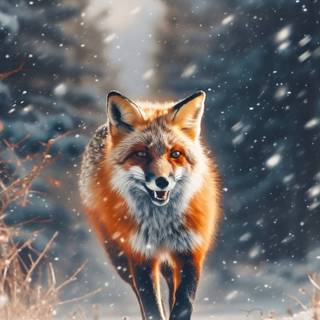 Fox winter phone wallpaper