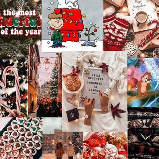 Collage laptop winter wallpaper