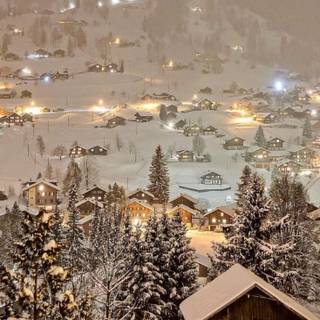 Winter village iPhone wallpaper