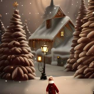 Winter village iPhone wallpaper