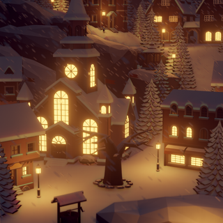 Winter village iPhone wallpaper