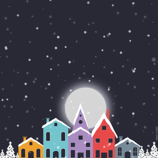 Winter village iPhone wallpaper