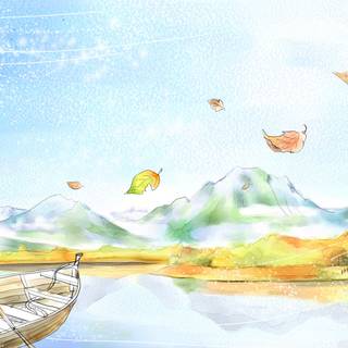 Autumn watercolour laptop wallpaper