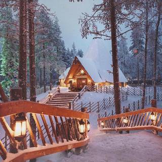 Winter village iPhone wallpaper