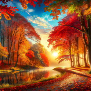 Autumn watercolour laptop wallpaper