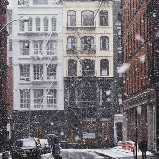 New York winter iPhone wallpaper