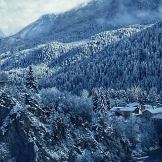 Winter village iPhone wallpaper