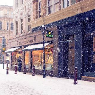 Winter New York City laptop wallpaper