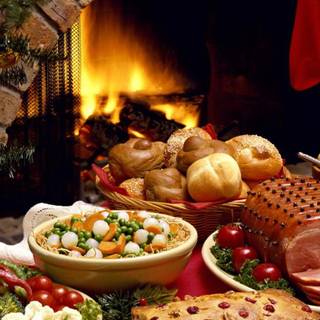 Thanksgiving dinner iPhone wallpaper