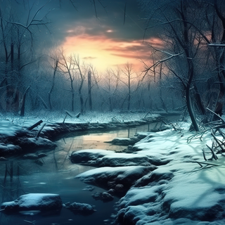 Dark winter forest desktop wallpaper