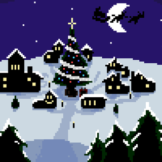 Pixel art Christmas wallpaper