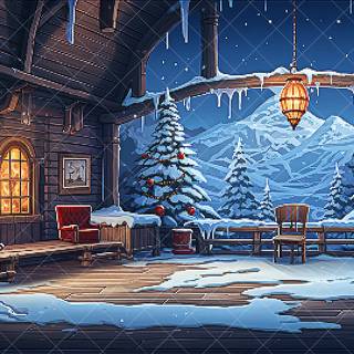 Pixel art Christmas wallpaper