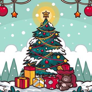 Christmas tree art wallpaper