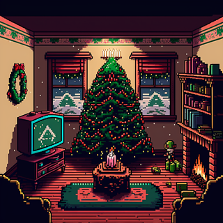 Pixel art Christmas wallpaper