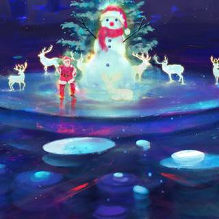 Pixel art Christmas wallpaper