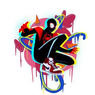 Miles Morales drip wallpaper