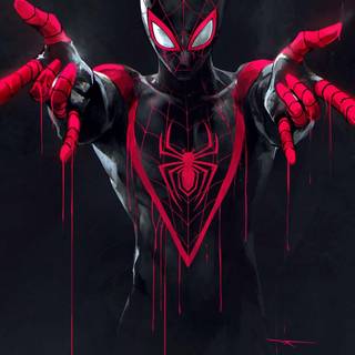 Miles Morales drip wallpaper
