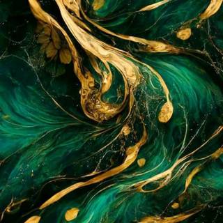 Green painting wallpaper