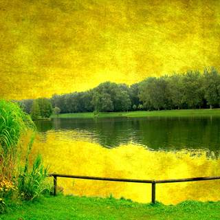 Green painting wallpaper