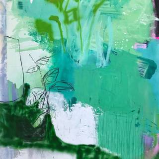 Green painting wallpaper
