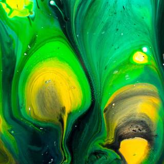 Green painting wallpaper