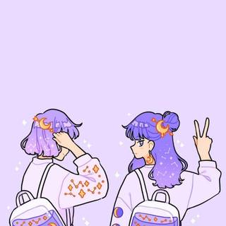 Kawaii purple wallpaper