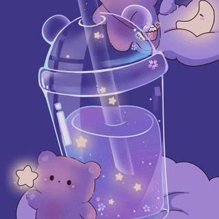 Kawaii purple wallpaper