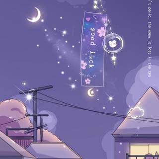 Kawaii purple wallpaper