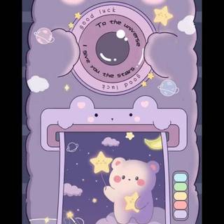 Kawaii purple wallpaper