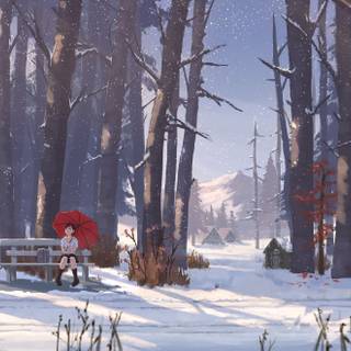 Winter PC anime wallpaper