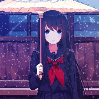 Winter PC anime wallpaper
