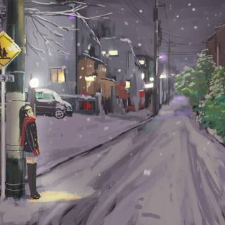 Winter PC anime wallpaper