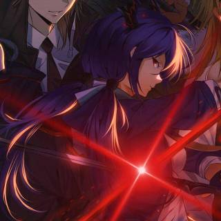 1920x640 anime red wallpaper