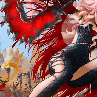 1920x640 anime red wallpaper