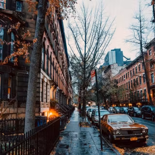 Street view autumn iPhone wallpaper