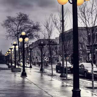 Street view autumn iPhone wallpaper