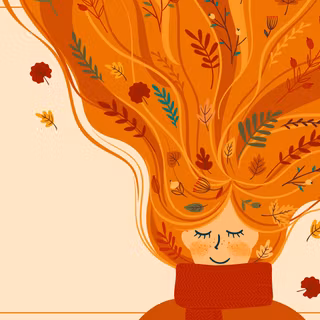 Vector autumn girl wallpaper