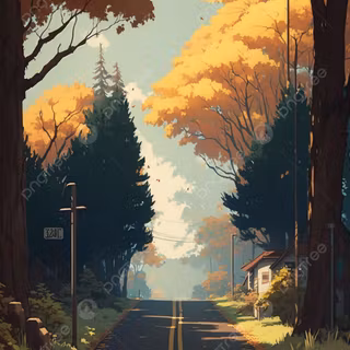 Street view autumn iPhone wallpaper