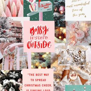 Winter Christmas preppy wallpaper