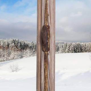 Winter snow window wallpaper