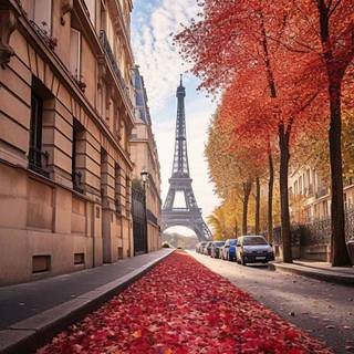 Street view autumn iPhone wallpaper