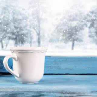 Winter snow window wallpaper