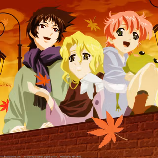 Vector autumn girl wallpaper