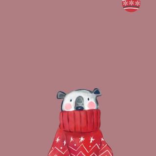 Cute winter bear wallpaper