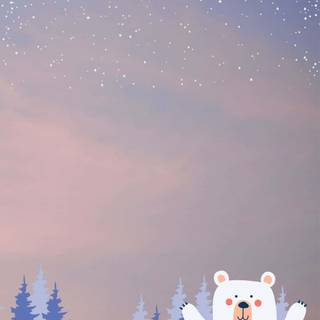 Cute winter bear wallpaper