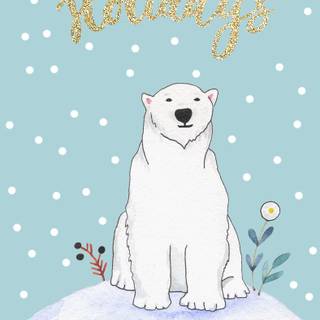 Cute winter bear wallpaper
