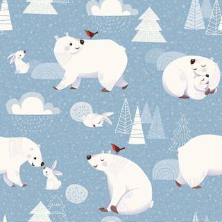 Cute winter bear wallpaper